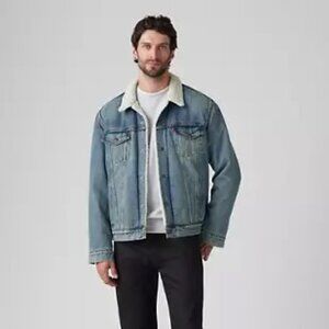 Levi's Acid Wash Type III Standard Sherpa Trucker Jacket - Men's M